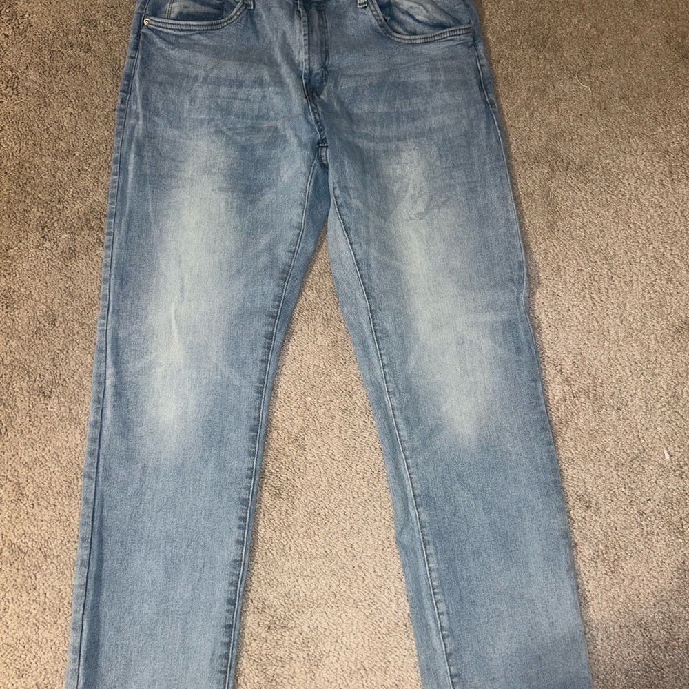 Men's Light Blue Straight Jeans